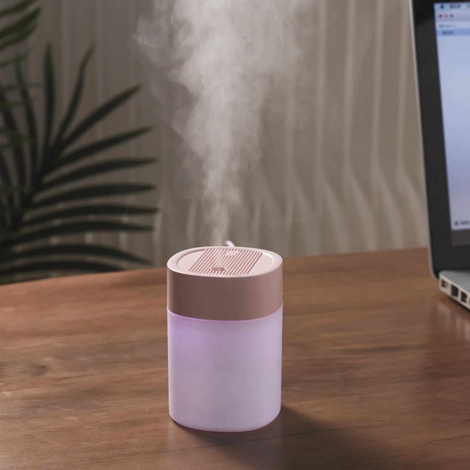 Portable Mini Usb Humidifier with Light, 200 Ml Quiet Cool Mist Humidifier for Bedroom and Office, Plants, Easy to Clean, Home Supplies